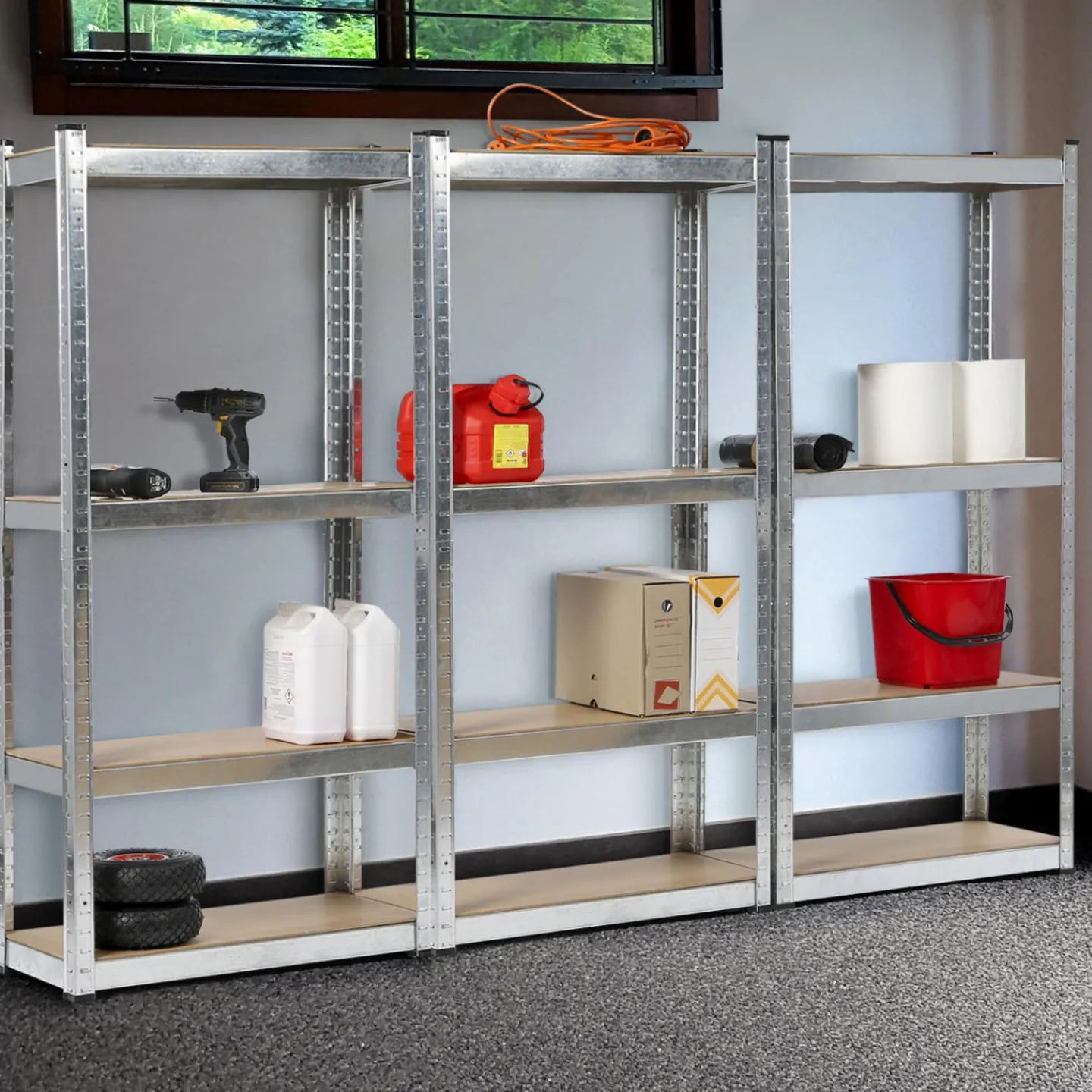 Étagères modulables charges lourdes en métal 150 cm*IDMarket Outlet