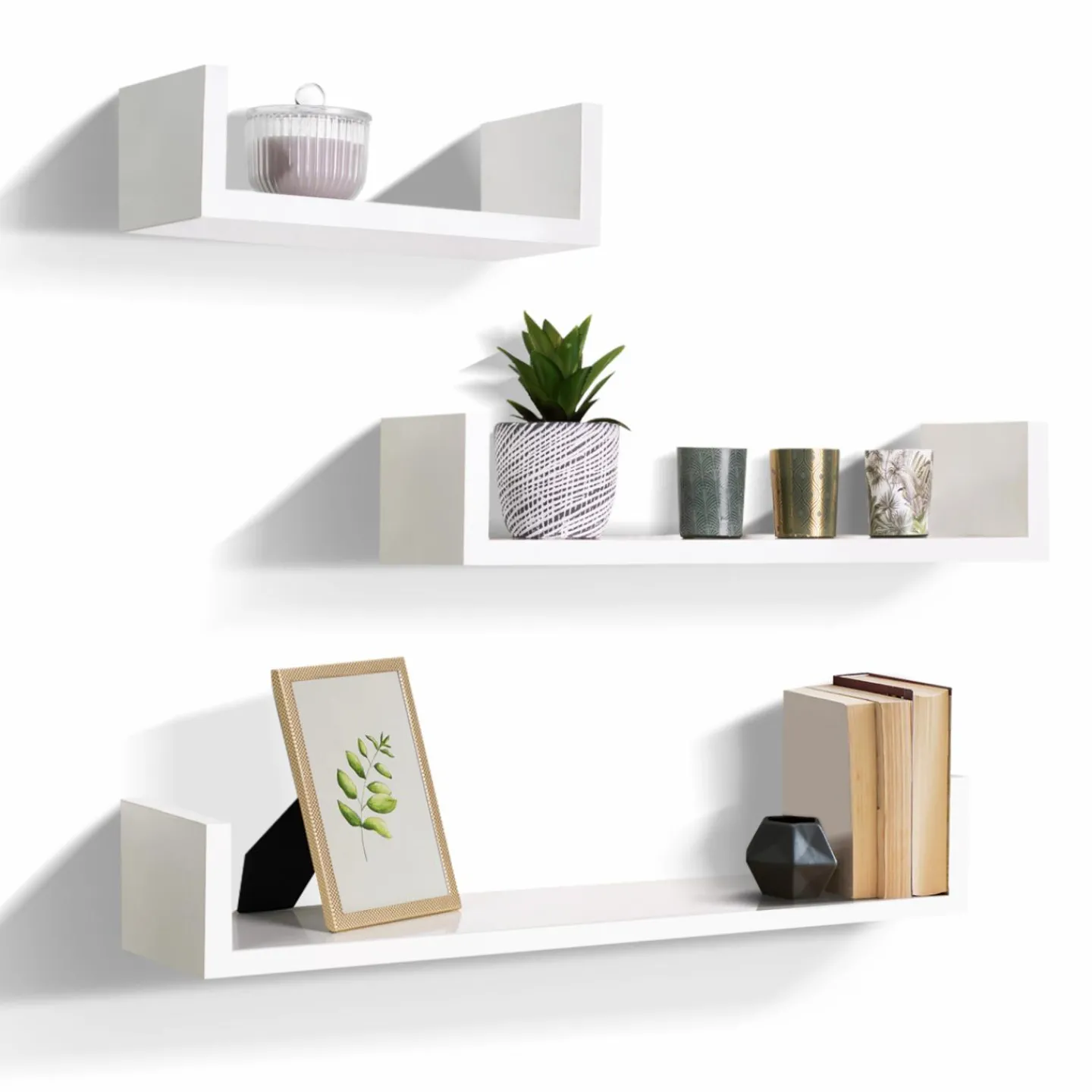 Étagères murales blanches laquées*IDMarket