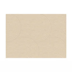 Tapis d'intérieur rectangle à motifs circulaire beige 160 x 220 cm*IDMarket New