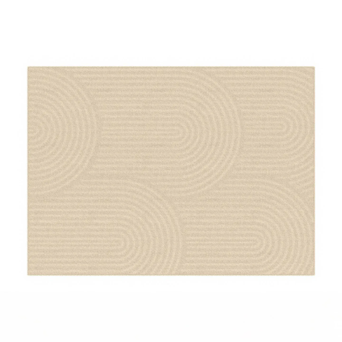 Tapis d'intérieur rectangle à motifs circulaire beige 160 x 220 cm*IDMarket New