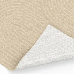 Tapis d'intérieur rectangle à motifs circulaire beige 160 x 220 cm*IDMarket New