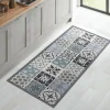 Tapis en vinyle effet carreaux de ciment noir et blanc 66 x 160 cm*IDMarket Hot