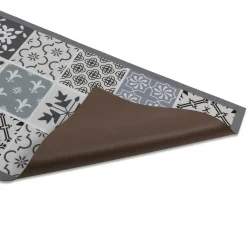 Tapis en vinyle effet carreaux de ciment noir et blanc 66 x 160 cm*IDMarket Hot