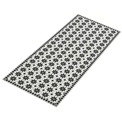 Tapis en vinyle effet mosaïque noir et blanc 66 x 160 cm*IDMarket Online
