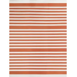 Tapis extérieur à rayures terracotta 270x370cm*IDMarket Discount