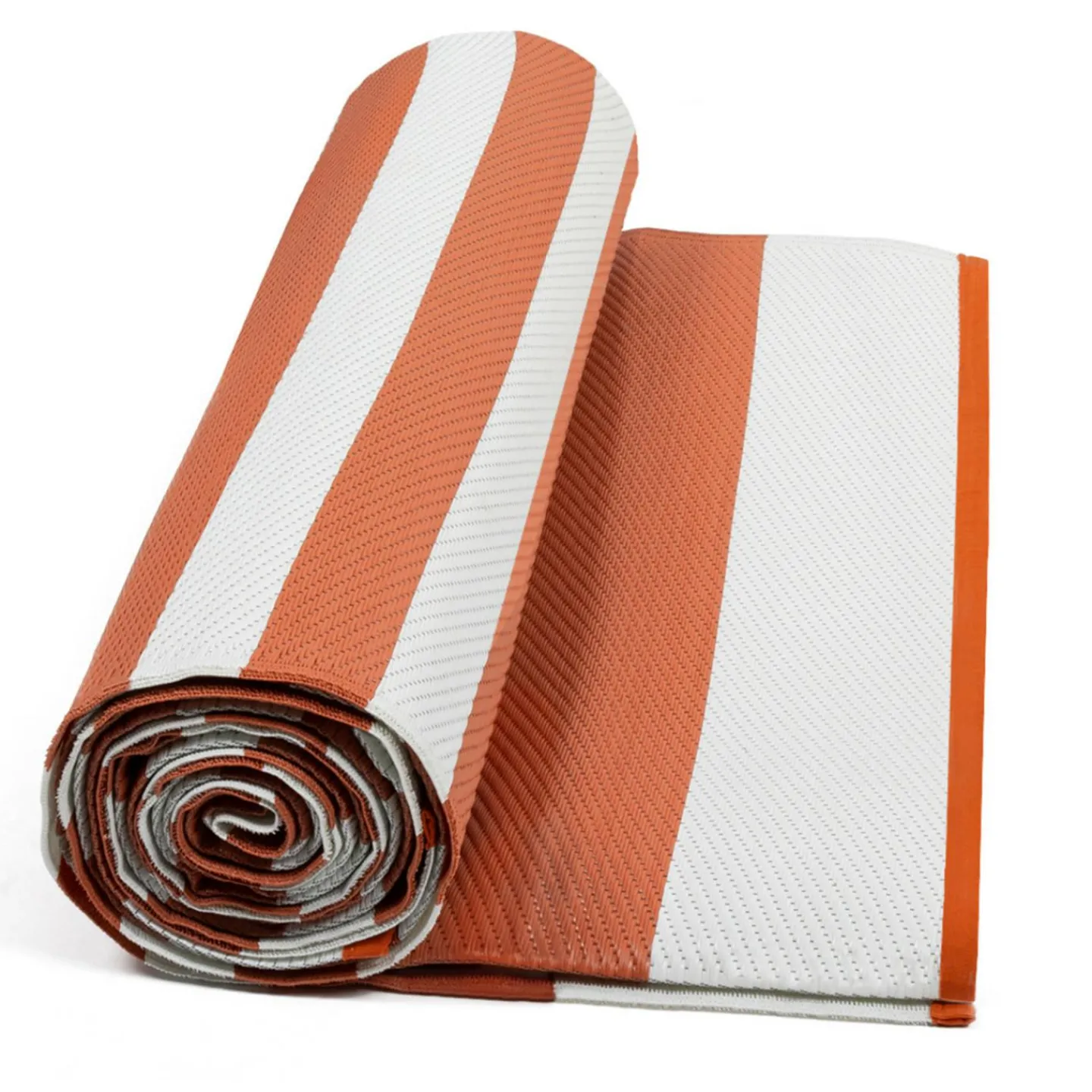 Tapis extérieur à rayures terracotta 270x370cm*IDMarket Discount