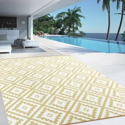 Tapis extérieur beige 270x370cm*IDMarket Discount