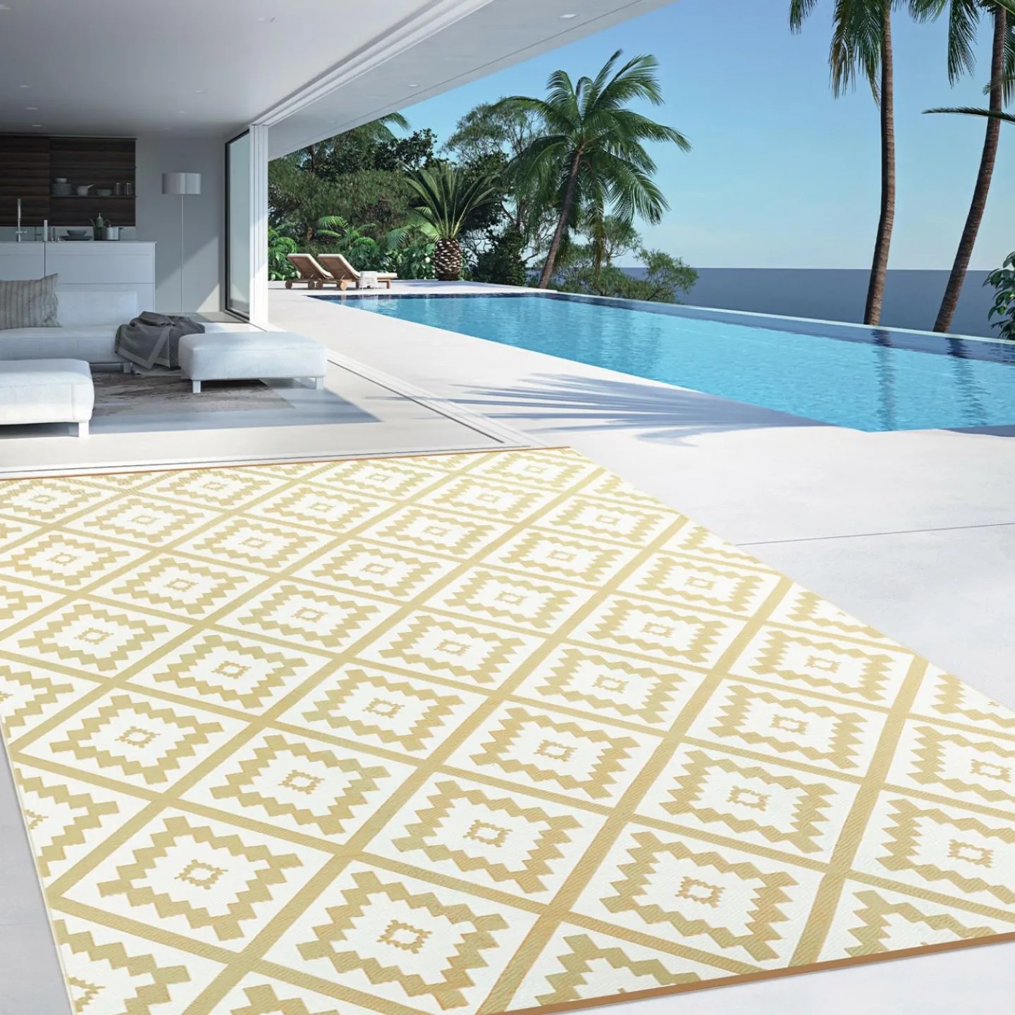 Tapis extérieur beige 270x370cm*IDMarket Discount