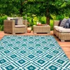 Tapis extérieur bleu canard motifs géométriques 180 x 280 cm*IDMarket New