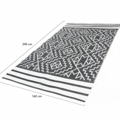Tapis extérieur gris et blanc motifs aztèques 160 x 240 cm*IDMarket