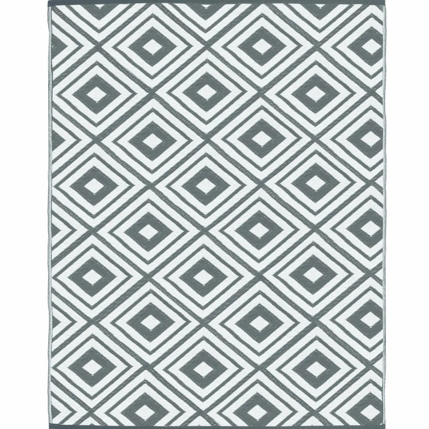 Tapis extérieur jardin motifs géométriques gris et blanc 270 x 370 cm*IDMarket Discount