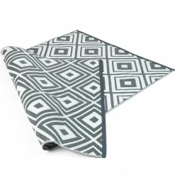 Tapis extérieur jardin motifs géométriques gris et blanc 270 x 370 cm*IDMarket Discount