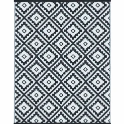 Tapis extérieur noir et blanc motifs géométriques 180 x 280 cm*IDMarket Best