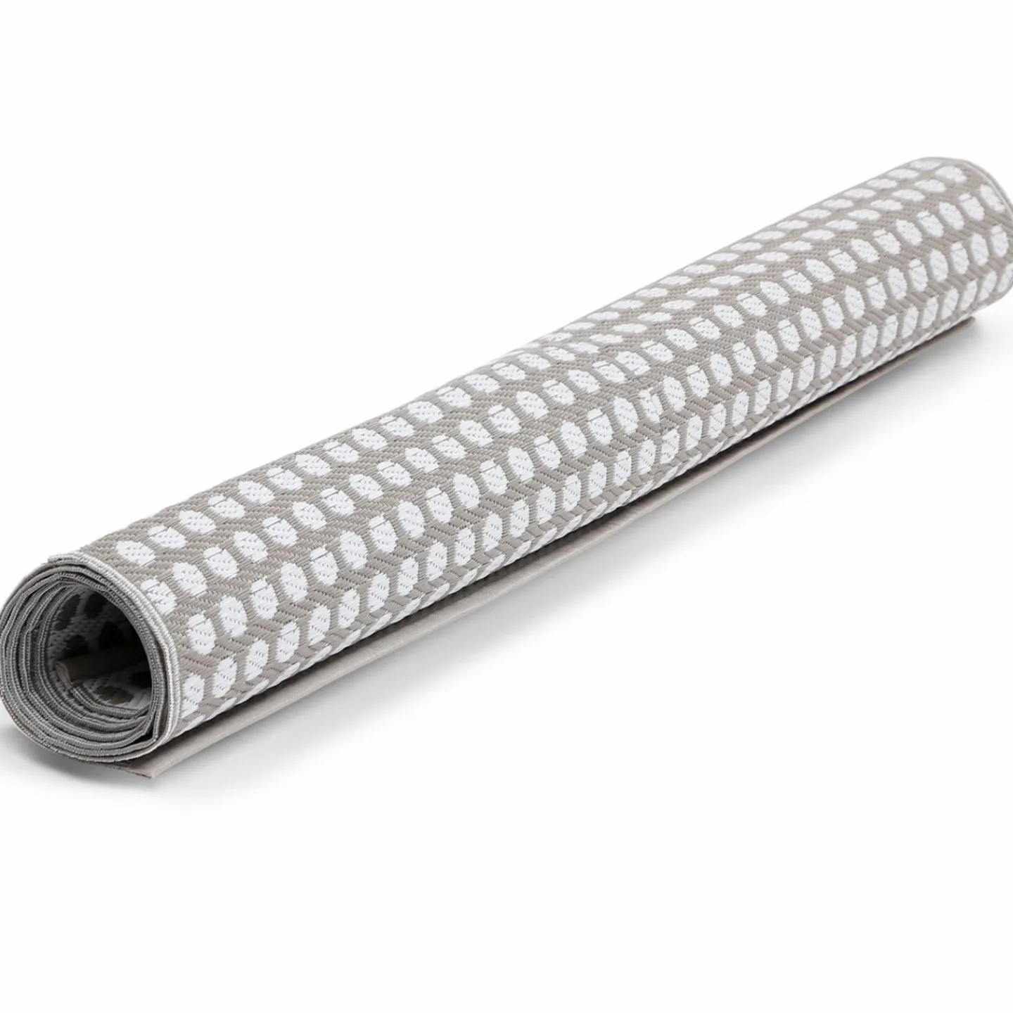 Tapis extérieur terrasse motifs ronds beiges et blancs 180 x 280 cm*IDMarket