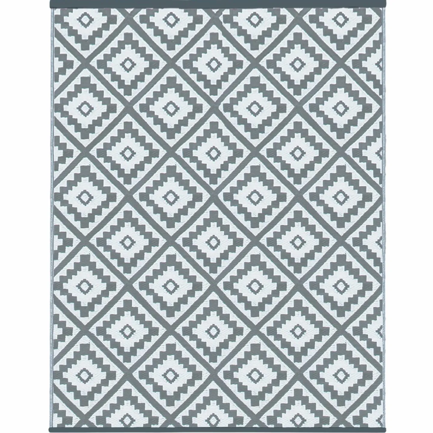 Tapis extérieur terrasse motifs géométriques gris et blanc 120 x 180 cm*IDMarket Discount