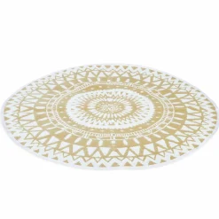 Tapis extérieur terrasse motifs maoris blanc et naturel 150 cm*IDMarket Hot