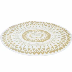 Tapis extérieur terrasse motifs maoris blanc et naturel 150 cm*IDMarket Hot