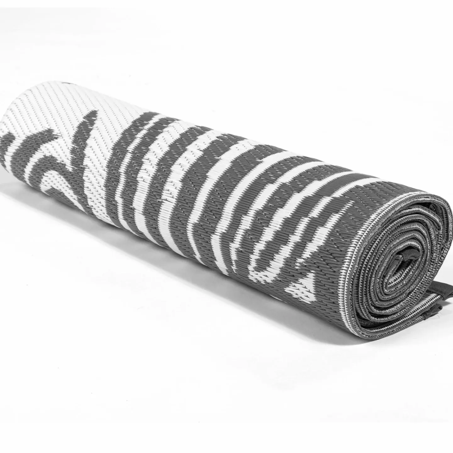 Tapis extérieur terrasse motifs tropicaux gris et blancs 180 x 280 cm*IDMarket Best