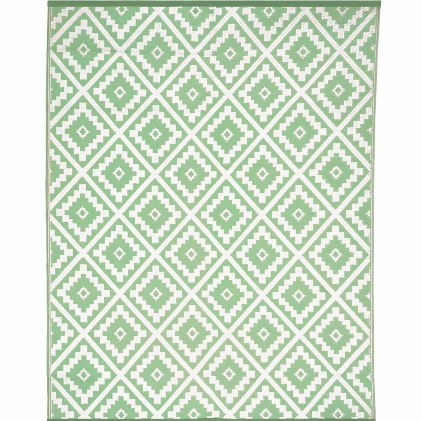 Tapis extérieur vert sauge et blanc motifs géométriques 180 x 280 cm*IDMarket Clearance