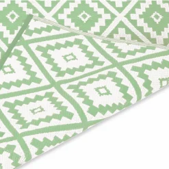 Tapis extérieur vert sauge et blanc motifs géométriques 180 x 280 cm*IDMarket Clearance