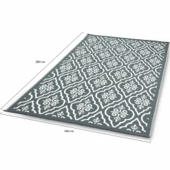 Tapis extérieur 180x280 cm gris et blanc*IDMarket