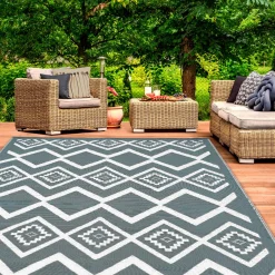 Tapis extérieur 180x280 cm gris et blanc*IDMarket Discount