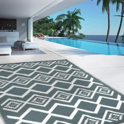 Tapis extérieur 180x280 cm gris et blanc*IDMarket Discount