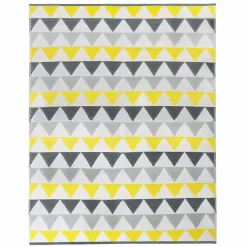 Tapis extérieur 270x370 cm triangles gris et jaune*IDMarket New