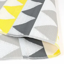 Tapis extérieur 270x370 cm triangles gris et jaune*IDMarket New