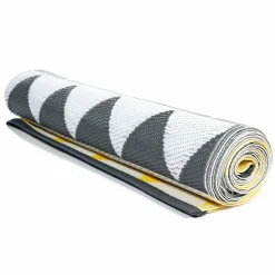 Tapis extérieur 270x370 cm triangles gris et jaune*IDMarket New