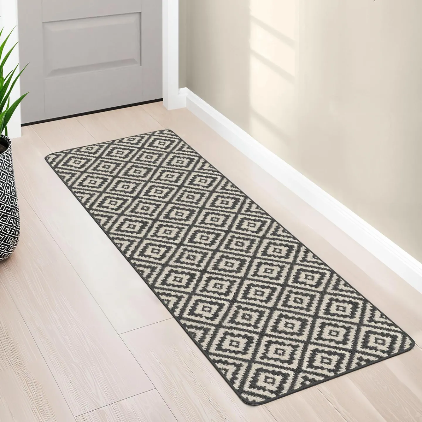 Tapis intérieur gris et blanc 60x180cm*IDMarket New