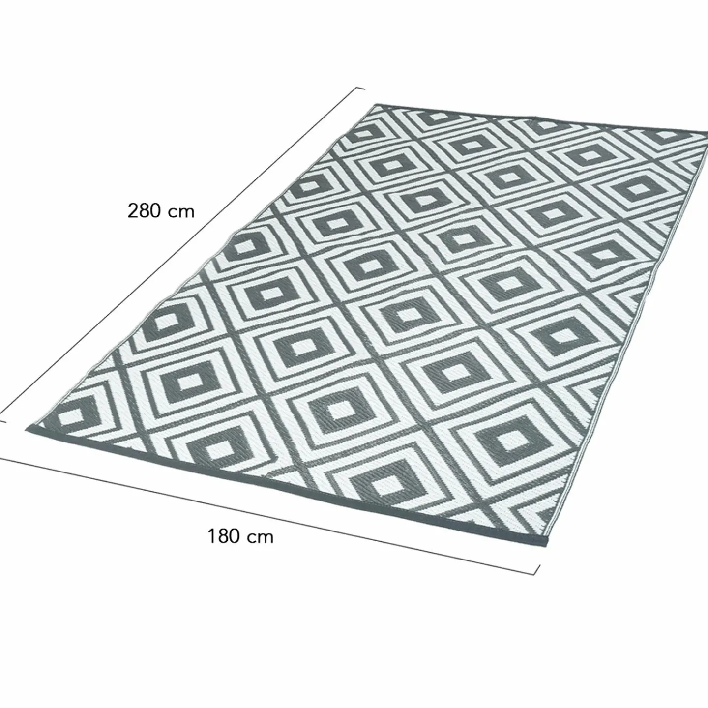 Tapis jardin motifs géométriques gris et blanc 180 x 280 cm*IDMarket Outlet