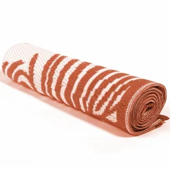 Tapis tropical d'extérieur terracotta et blanc*IDMarket