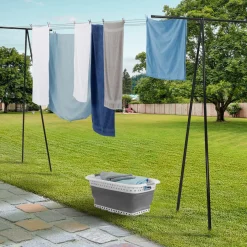 Étendoir à linge extérieur en métal 35m de fil*IDMarket Sale