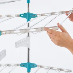 Étendoir à linge pliable avec barre télescopique*IDMarket Sale