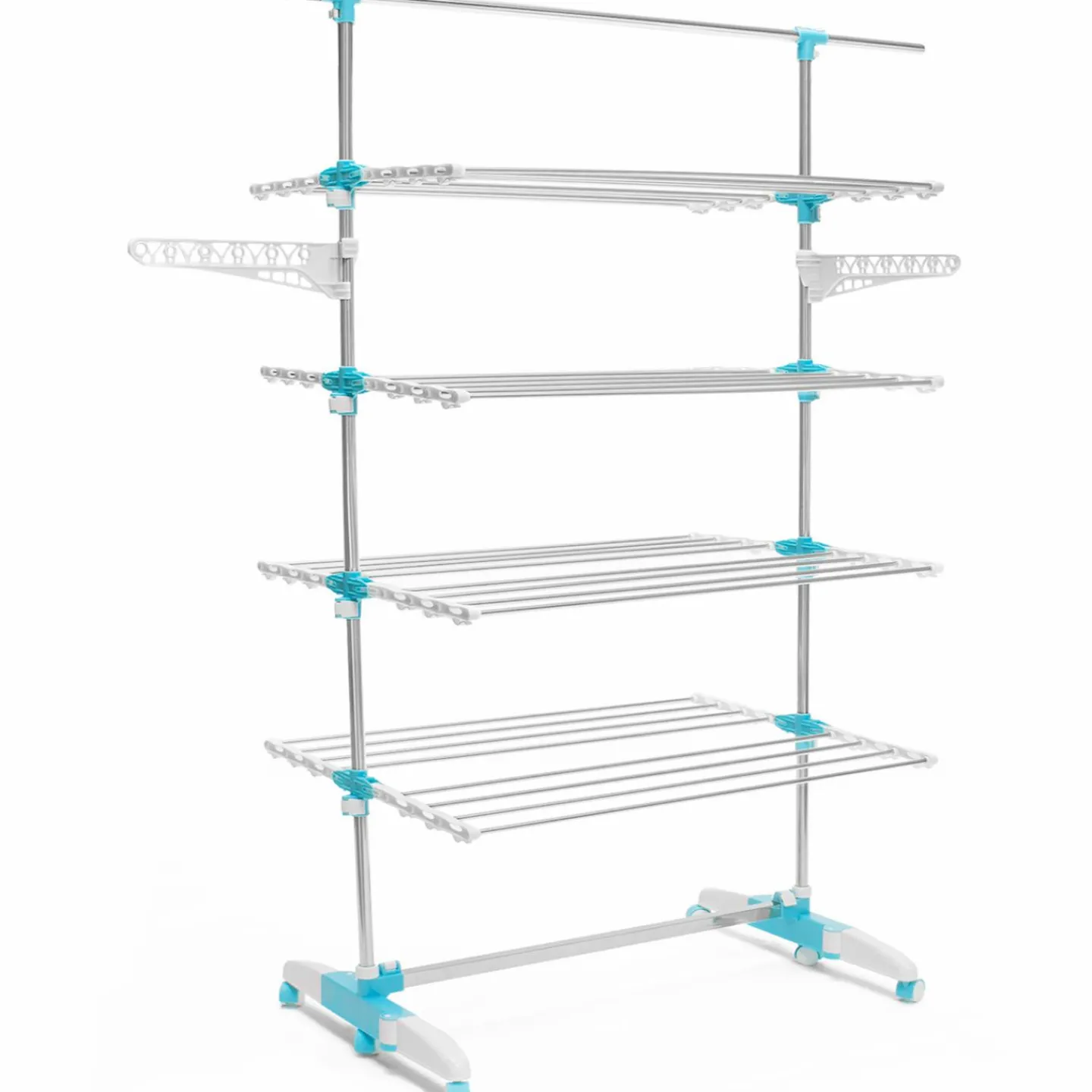 Étendoir à linge pliable avec barre télescopique*IDMarket Online