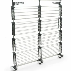 Étendoir à linge XXL 60 m sur 4 niveaux avec barre télescopique*IDMarket Online