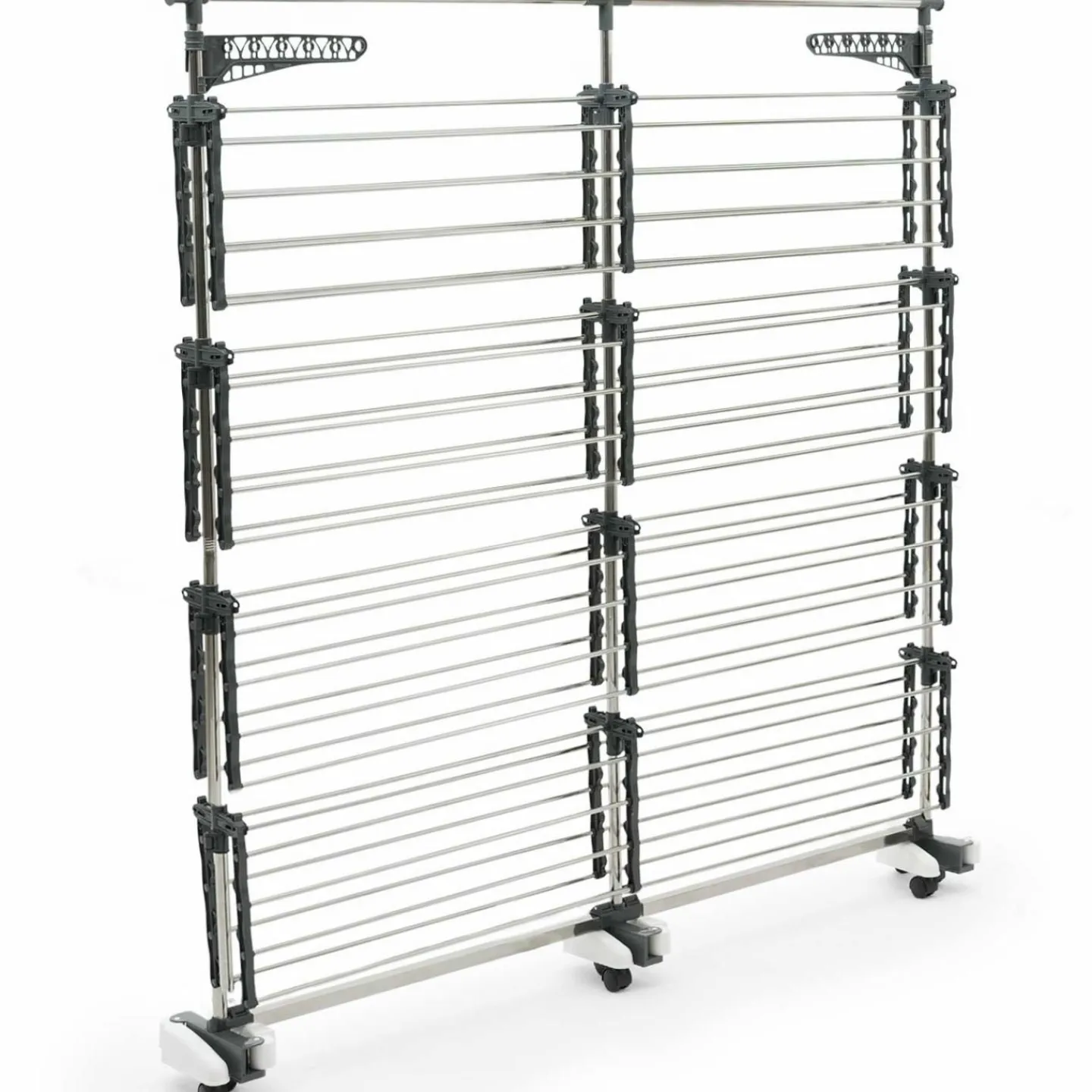 Étendoir à linge XXL 60 m sur 4 niveaux avec barre télescopique*IDMarket Online