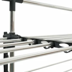 Étendoir à linge XXL 60 m sur 4 niveaux avec barre télescopique*IDMarket Online