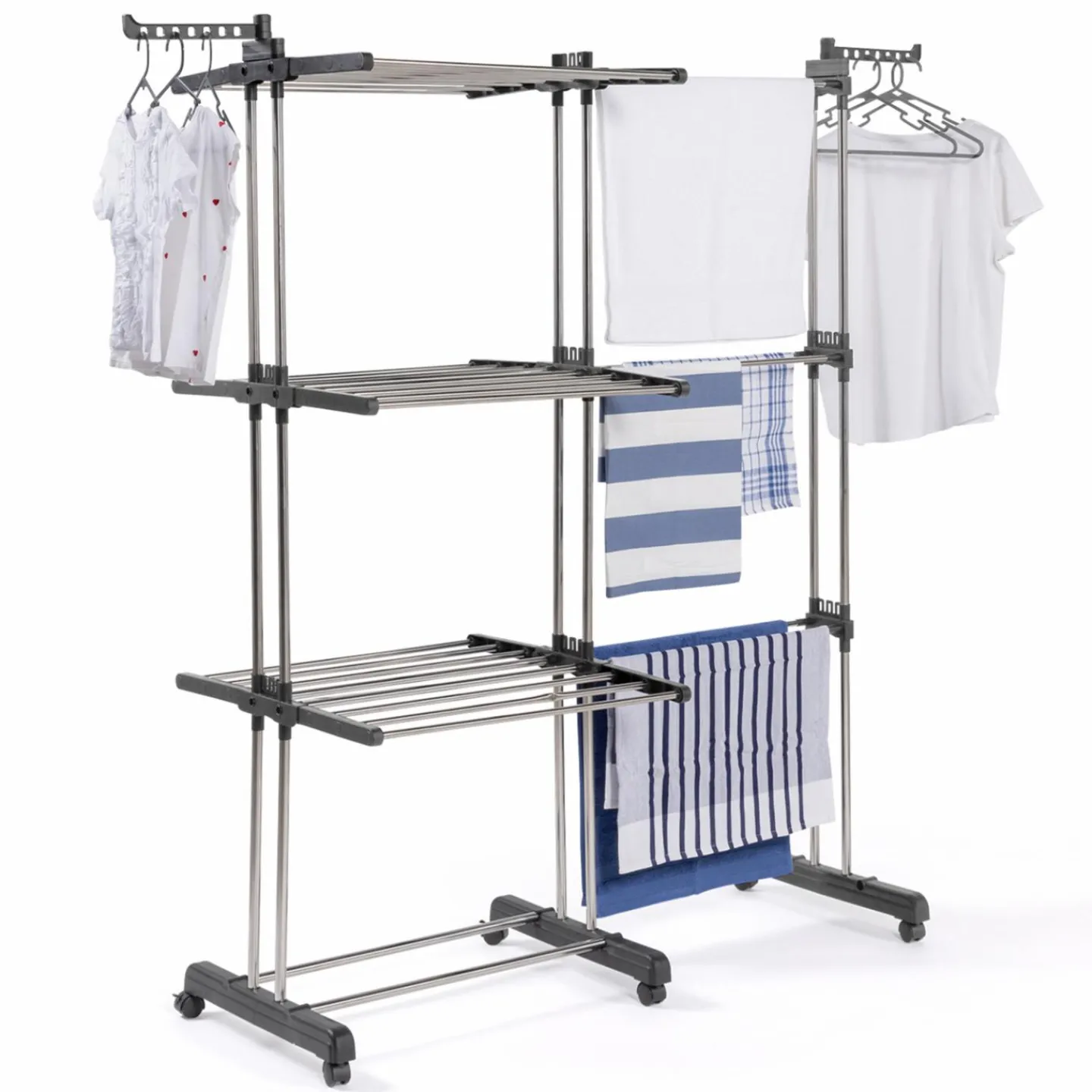 Étendoir extensible avec grande capacité et 30 accessoires*IDMarket