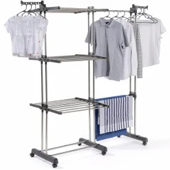 Étendoir extensible avec grande capacité et 30 accessoires*IDMarket