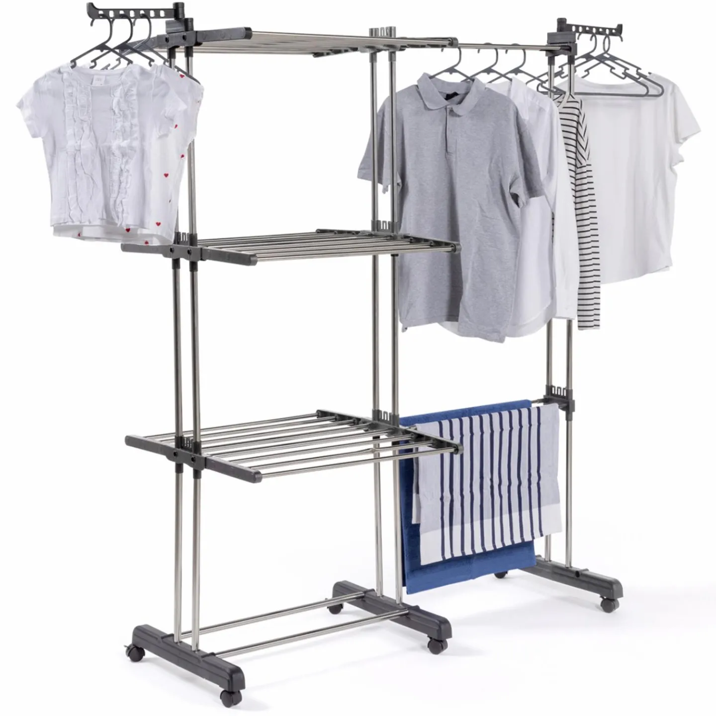 Étendoir extensible avec grande capacité et 30 accessoires*IDMarket