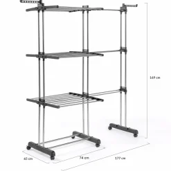 Étendoir extensible avec grande capacité et 30 accessoires*IDMarket