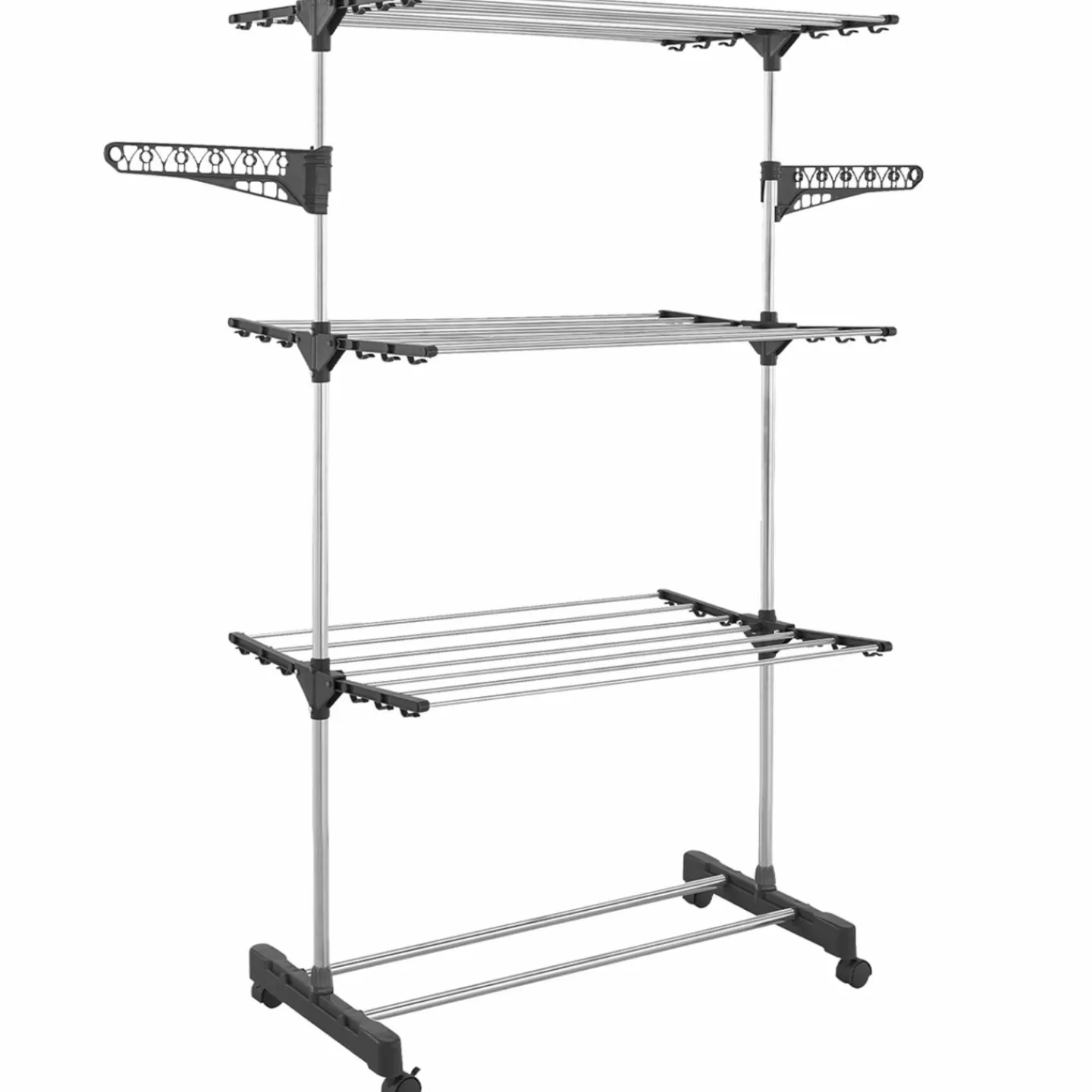 Étendoir pliable avec grande capacité et 30 accessoires H.145 cm*IDMarket Hot