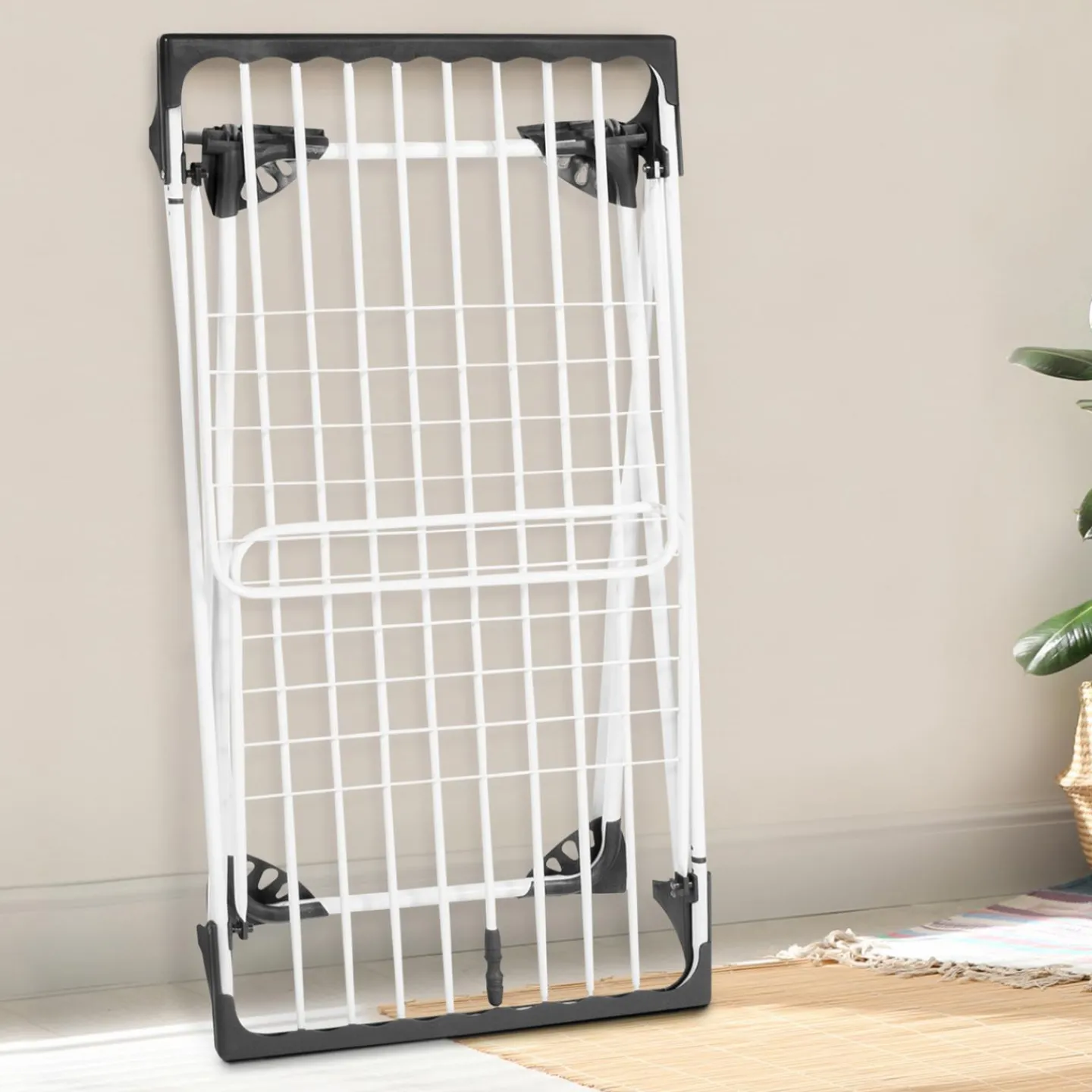 Étendoir pliable et extensible de 160 à 211 cm gris et blanc*IDMarket Sale