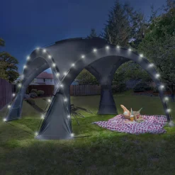 Tente dôme LED gris anthracite*IDMarket Discount