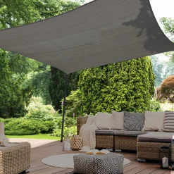 Toile ombrage rectangulaire haute densité grise 3x4 m*IDMarket New