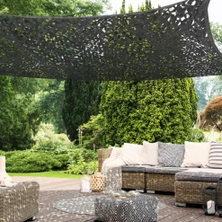 Toile ombrage rectangulaire camouflage gris 4x6 m*IDMarket Best