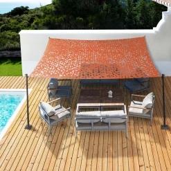 Toile ombrage terracotta camouflage rectangulaire 4x6m*IDMarket New