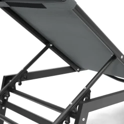 Transats de jardin aluminium gris et noir : lot de 2*IDMarket Sale